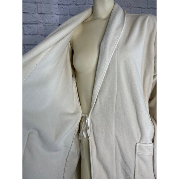 Pottery Barn unisex plush cream spa robe size medium - Picture 11 of 12